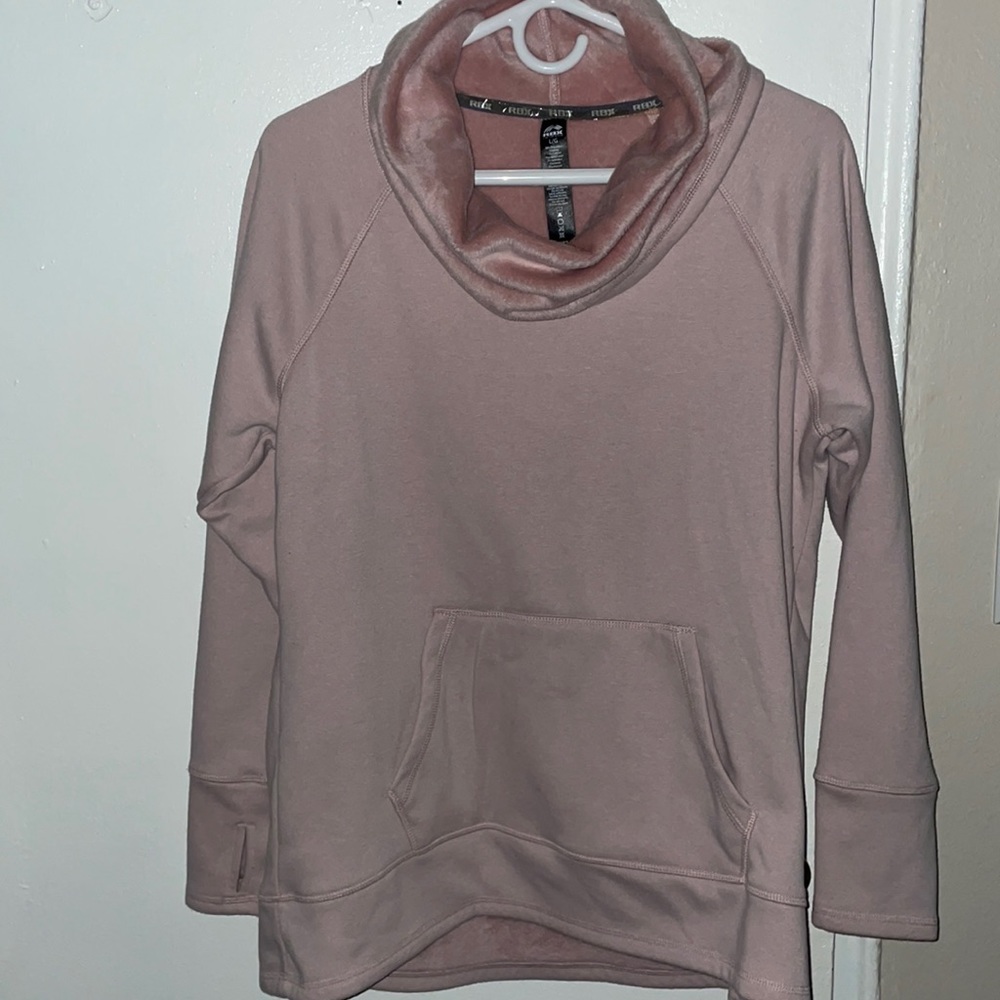 Womens large baby pink cowl scoop sweatshirt